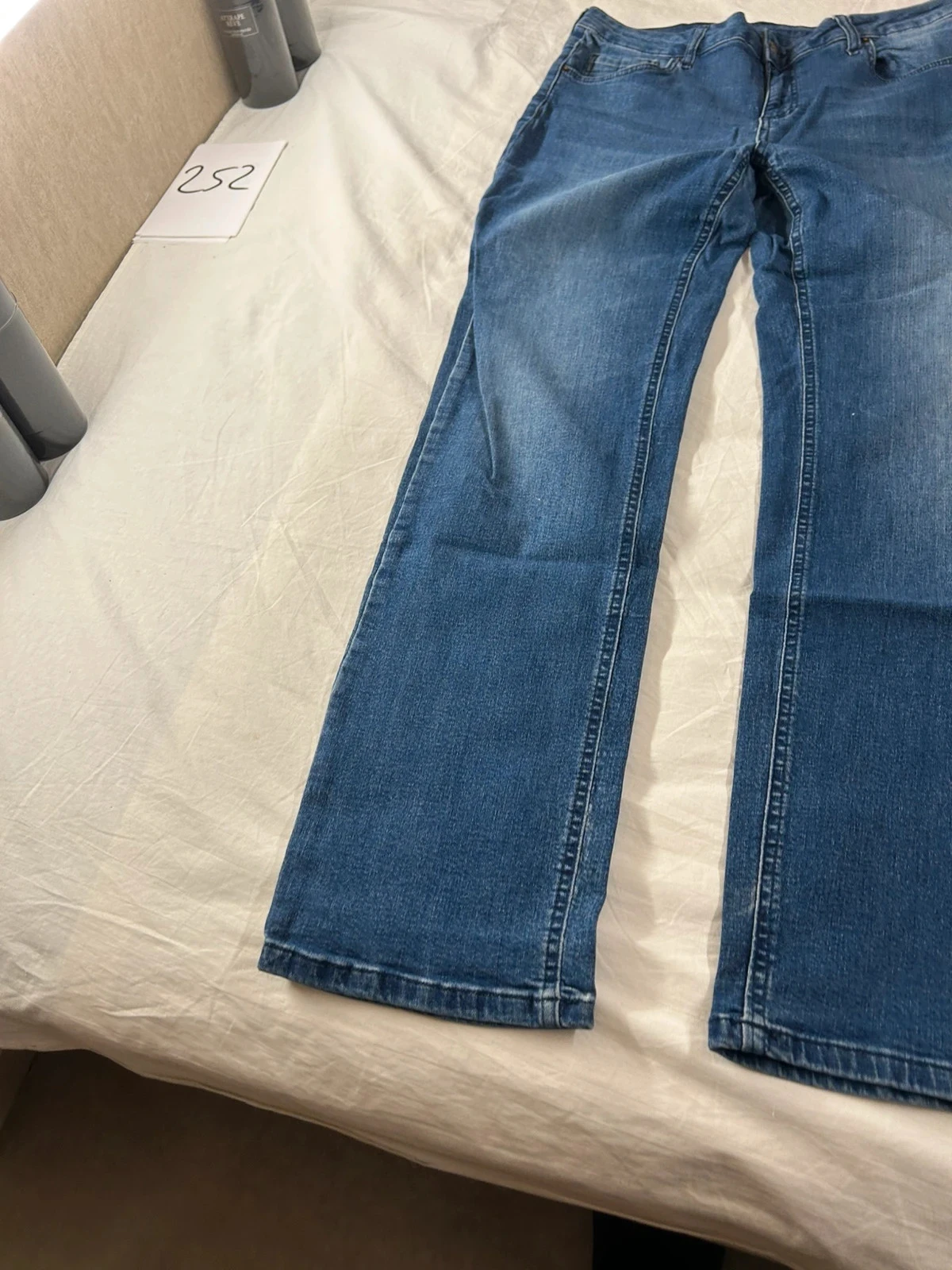 Uitlopende marineblauwe jeans vintage maat 42 – photo 5